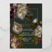 Boho Zomer Roos aestethische bruiloft Folie Uitnodiging (Voorkant)