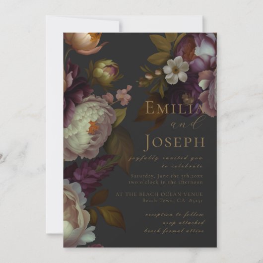 Boho Zomer Roos  aestethische bruiloft Kaart (Voorkant)