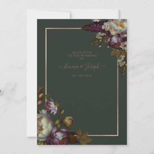 Boho Zomer Roos  aestethische bruiloft Kaart (Achterkant)