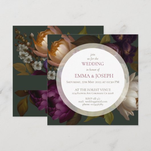 Boho Zomer Roos aestethische bruiloft Kaart (Voorkant / Achterkant)