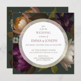 Boho Zomer Roos aestethische bruiloft Kaart