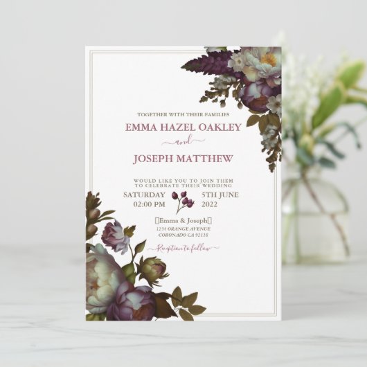 Boho Zomer Roos  aestethische bruiloft Kaart (Staand voorkant)