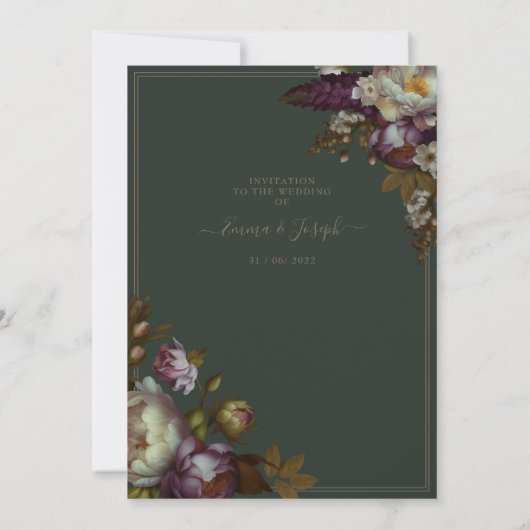 Boho Zomer Roos  aestethische bruiloft Kaart (Achterkant)