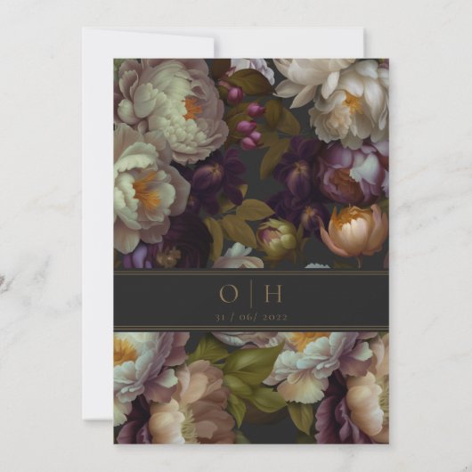 Boho Zomer Roos aestethische bruiloft Kaart (Achterkant)