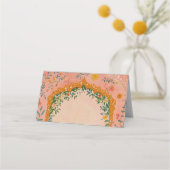 Boho Zomer Roze Bloem Plaatskaartje (Achterkant)