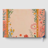 Boho Zomer Roze Bloemachtige Bruiloft Gastenboek (Achterkant)