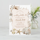 Boho Zomer Strand Kust Bruidsborrel Kaart (Staand voorkant)