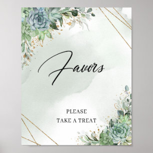 Boho Zomer vetplanten eucalyptus goud Bruiloft fav Poster