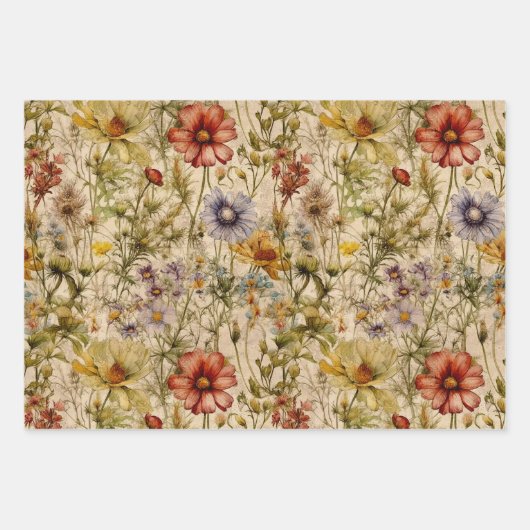 BOHO ZOMER WILDBLOEM BLOEMEN WIKKELPAPIER VEL (Voorkant)