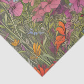 Boho Zomer Wildbloemvelden Kleurrijke Decoupage Tissuepapier (Detail)