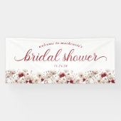 Boho Zomer Wilde Bloem Bruiloft Feest Welkom Spandoek (Horizontaal)