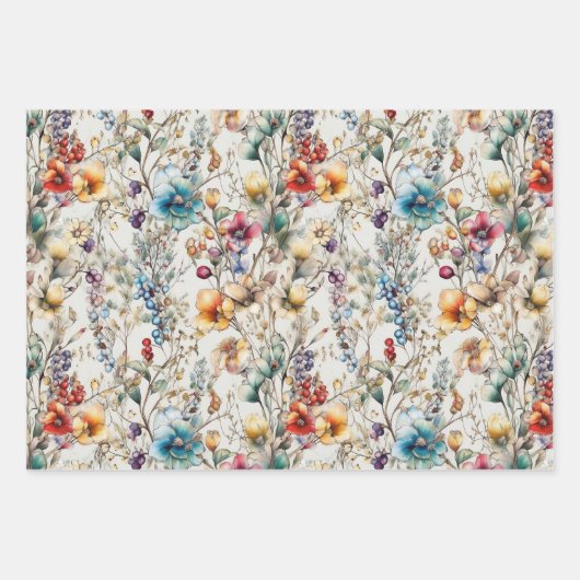 BOHO ZOMER WILDE BLOEM INPAKPAPIER VEL (Voorkant 2)