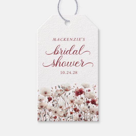 Boho Zomer Wilde Bloemen Bruiloft Feest Cadeaulabel (Voorkant)