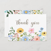 Boho Zomer Wilde Bloemen Dankkaart Bedankkaart (Voorkant / Achterkant)