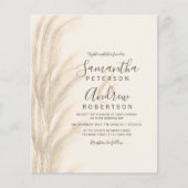 Boho zomerpampas gras waterverf bruiloft (Voorkant)