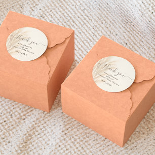 Boho zomerpampas gras waterverf Dank u baby Ronde Sticker