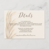 Boho zomerpampas gras waterverf details informatiekaartje (Voorkant)