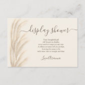 Boho zomerpampas gras waterverf display douche informatiekaartje (Voorkant)