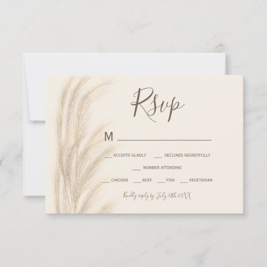 Boho zomerpampas gras waterverf rsvp (Voorkant)