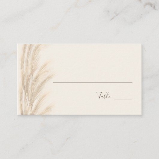 Boho zomerpampas gras waterverf tafelnummer plaatskaartje (Voorkant)