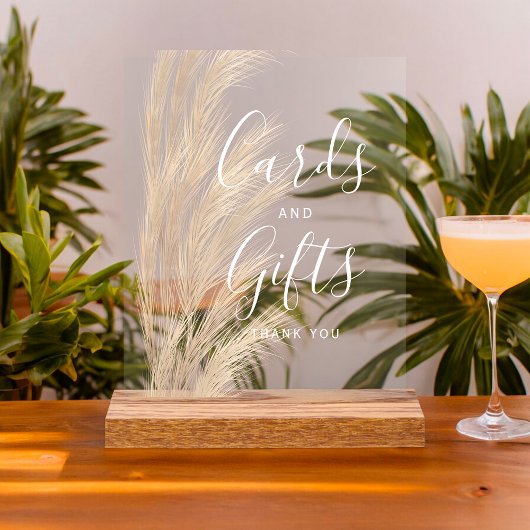 Boho zomerpampas Kaart cadeaus voor de bruiloft me Acryl Bord