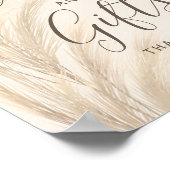 Boho zomerpampas Kaart cadeaus voor de bruiloft me Poster (Hoek)