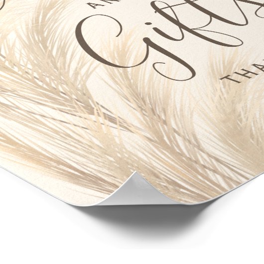 Boho zomerpampas Kaart cadeaus voor de bruiloft me Poster (Hoek)