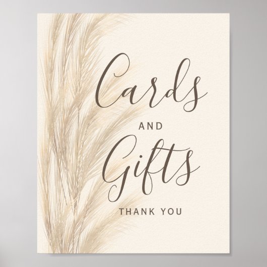 Boho zomerpampas Kaart cadeaus voor de bruiloft me Poster (Voorkant)