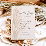 Boho zomerpampas red save the date bruiloft<br><div class="desc">Boho zomerpampas gras waterverf redt de date bruiloft met elegante bruine,  beige ivoorschildpad,  waterverf en minimalistische achtergrond. Ideaal voor lente zomer,  strand en landbruiloften.</div>