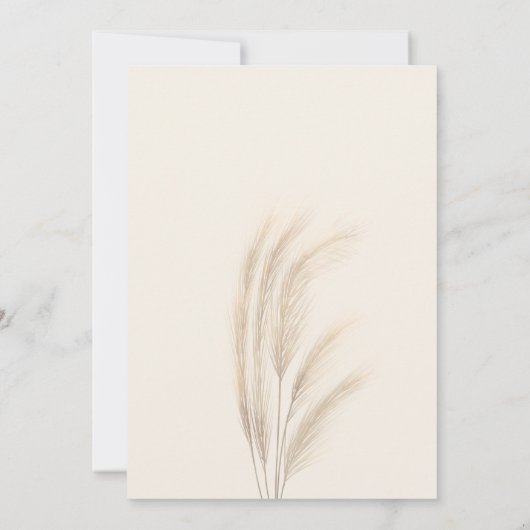 Boho zomerpampas red save the date bruiloft (Achterkant)