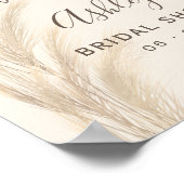 Boho zomerpampas vrijgezellenfeest welkom poster (Hoek)