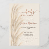 Boho zomerpampas waterverf baby shower folie uitnodiging (Voorkant)