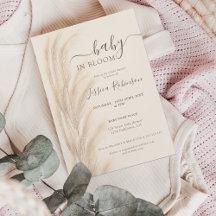 Boho zomerpampas waterverf baby shower