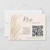 Boho zomerpampas waterverf rsvp qr code kaart (Voorkant)