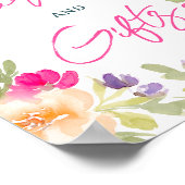 Boho zomerroze floraal vrijgezellenfeest teken poster (Hoek)