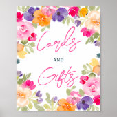 Boho zomerroze floraal vrijgezellenfeest teken poster (Voorkant)