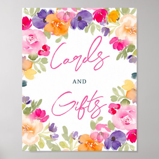 Boho zomerroze floraal vrijgezellenfeest teken poster (Voorkant)