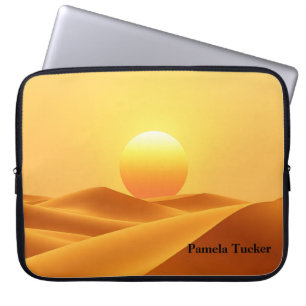 Boho Zon Abstract Amber Aardetinten Laptop Sleeve