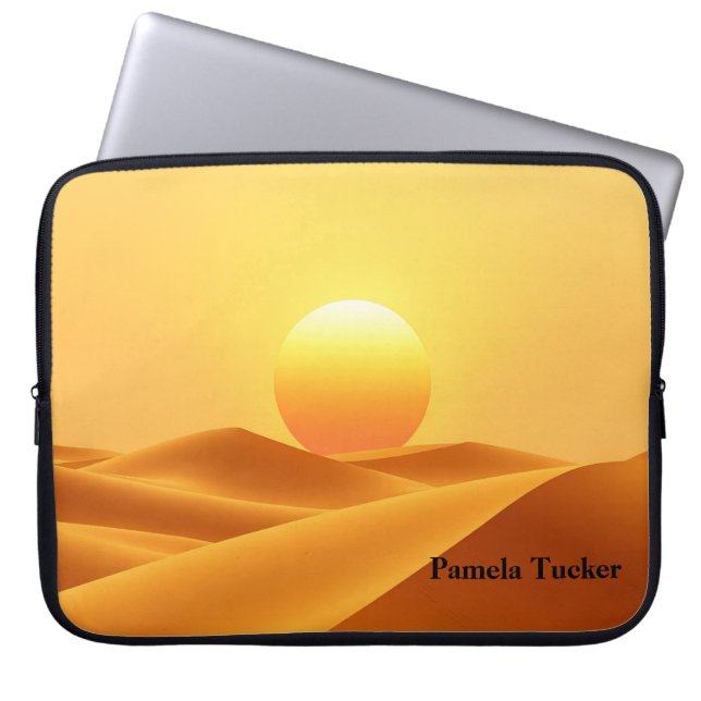 Boho Zon Abstract Amber Aardetinten Laptop Sleeve (Voorkant)