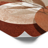Boho Zon Abstract Terracotta Minimalistische Botan Poster (Hoek)