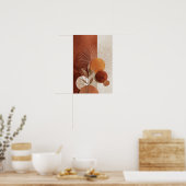 Boho Zon Abstract Terracotta Minimalistische Botan Poster (Keuken)