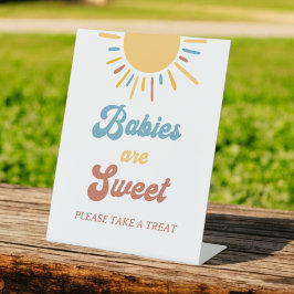 Boho zon Baby shower baby's zijn lief gunsten teke Reclamebord Met Voetstuk