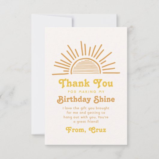 Boho Zon Bedankkaart | Zon Bedankkaarten (Voorkant)