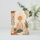 Boho Zon & Botanische Kunst Briefkaart (Staand voorkant)