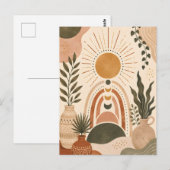 Boho Zon & Botanische Kunst Briefkaart (Voorkant / Achterkant)