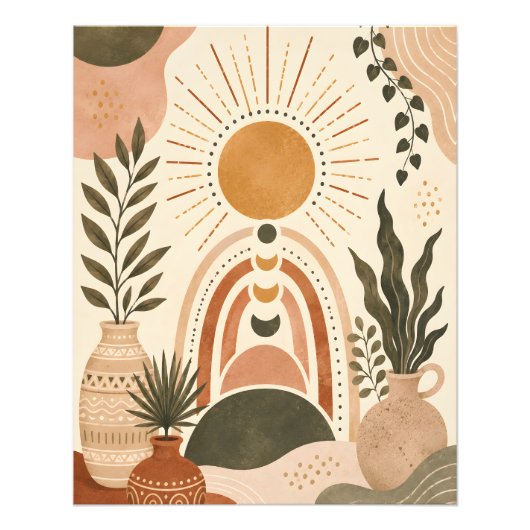 Boho Zon & Botanische Kunst Foto Afdruk (Voorkant)