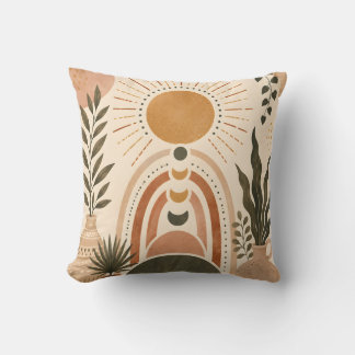 Boho Zon & Botanische Kunst Kussen