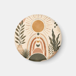 Boho Zon & Botanische Kunst Magneet