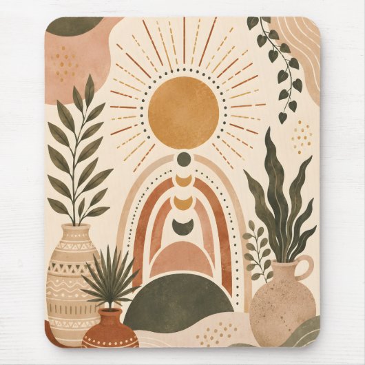 Boho Zon & Botanische Kunst Muismat (Voorkant)
