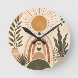 Boho Zon & Botanische Kunst Ronde Klok
